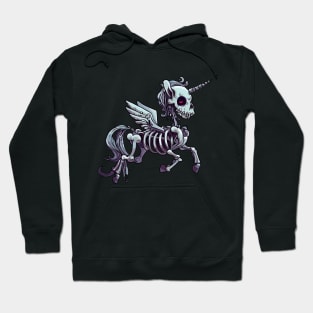 Spooky magical skeleton unicorn wings Hoodie